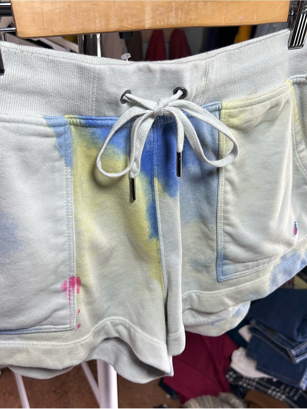 Champion Tie-Dye Pastel Drawstring Shorts - Blue, Yellow, Pink